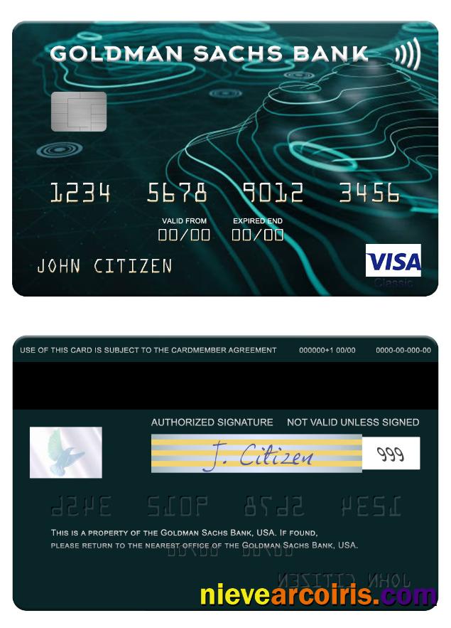 USA Goldman Sachs Bank visa card